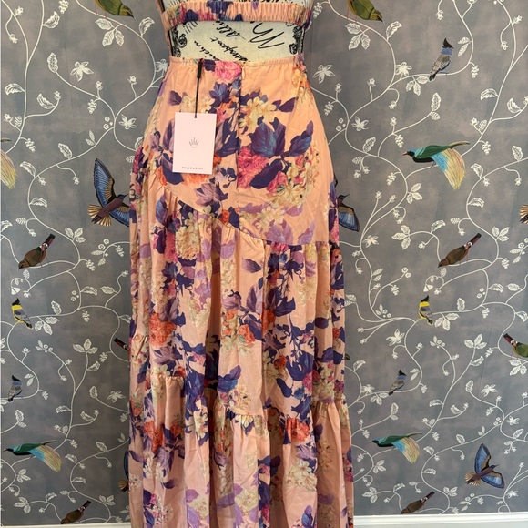 NWT Hello Molly Summer Girl Maxi Strapless Floral Peach Dress women XS - Picture 12 of 16